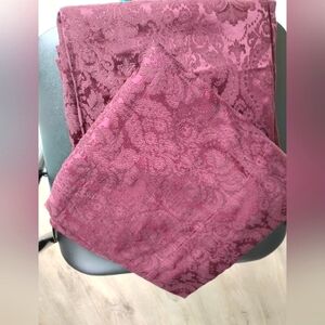 1 PAIR CROSCILL MULBERRY FLORAL DAMASK CURTAINS 40" X 84"